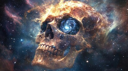 A Skull Formed by Nebulae in Outer Space