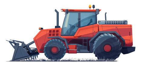 A side view of a modern forage harvester, showcasing its cutting mechanism and structure.