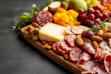 Exquisite Autumn Charcuterie Board Brimming with Seasonal Delights and Fresh, Colorful Accompaniments