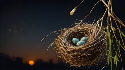 Vector Logo of Weaver Bird Nest, Elegant Nature-Inspired Design