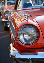 RETRO VINTAGE CARs parkING IN old cars event  in the collection collectable cars 