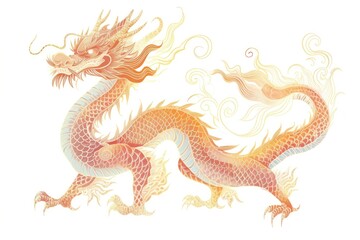 Fototapeta premium Chinese dragon creativity cartoon pattern.