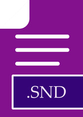 Fototapeta premium SND File format icon fill inside