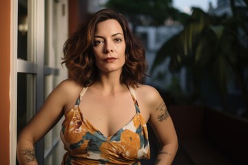 Portrait of a middle aged Hispanic body positive woman