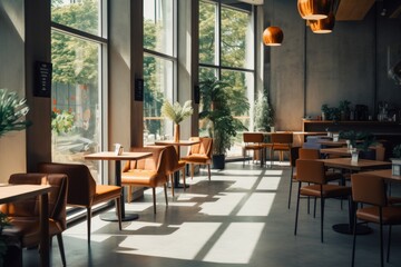 Fototapeta premium Interior of a modern empty cafe