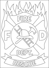 firehouses coloring book page