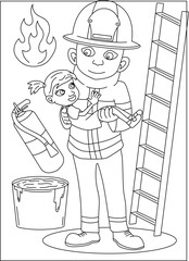 fireman coloring book page