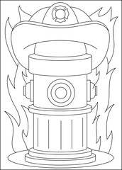hydrant coloring book page