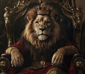 Lion King on Throne.