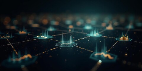 Smart City Infrastructure: Illuminated Urban Network with Data Visualization Elements