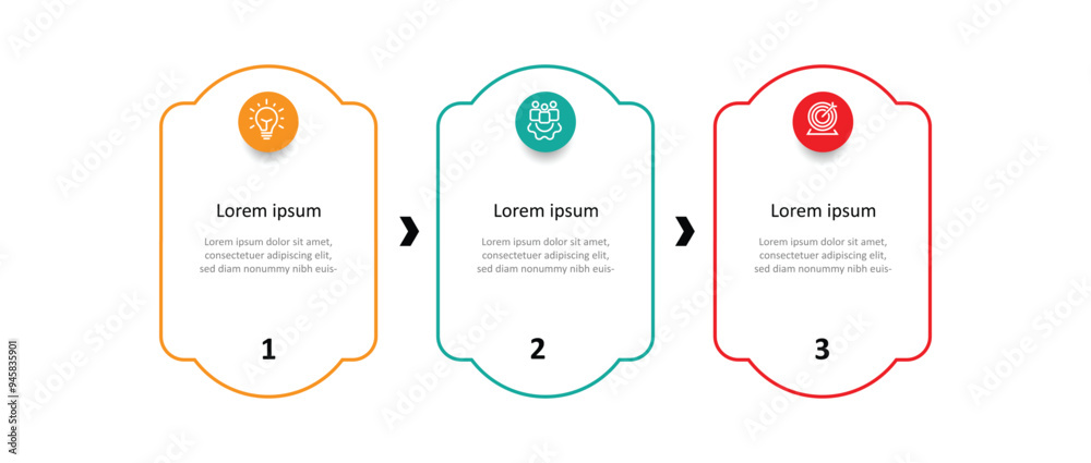 Poster Design template infographic vector element with line style and 3 step process can be used for workflow and business information 