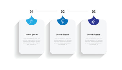 3 step process infographic template vector with icons can be used for workflow, business information, presentation data visualization and web graphic design 