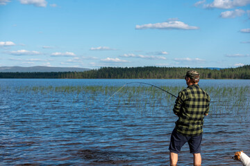 Fishing on the beach in Finland