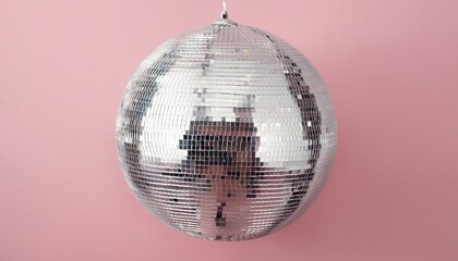 Fototapeta premium light disco ball,silver disco ball,disco ball with lights, disco ball on black background ,ball, disco, mirror, sphere, party, club, music, dance