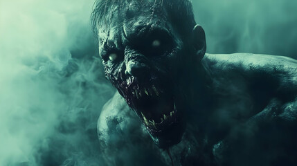 A Ghastly Horror Creature Emerging From the Smoke