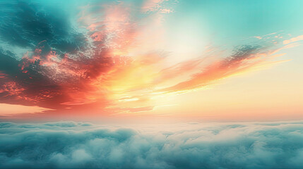 Fototapeta premium Dramatic Sunrise Over Clouds with Vivid Colors
