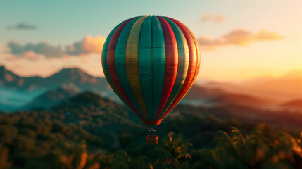 Naklejka premium Elderly Taking Scenic Hot Air Balloon Ride