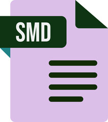 SMD File icon with dark ciolor and folded doc