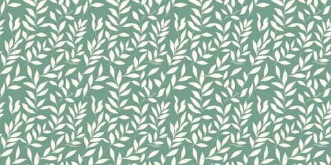 Naklejka premium Leaf pattern with a botanical, nature-inspired design. seamless background pattern