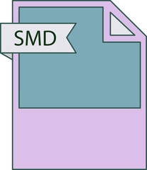 Fototapeta premium SMD File format icon black outline and light color text