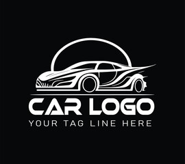 Obraz premium Car minimal black and white logo ,logo design ,car logo ,car logos , car