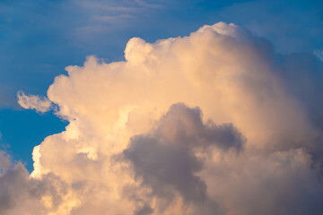 Beautiful cloudy landscape at sunset. Sky background.