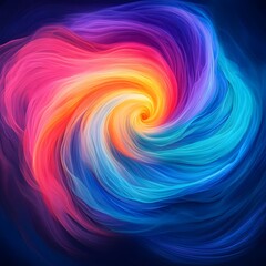 Obraz premium An abstract depiction of turbulent wind forces rendered in neon colors, with spiraling patterns of light creating a dynamic and electrifying visual.