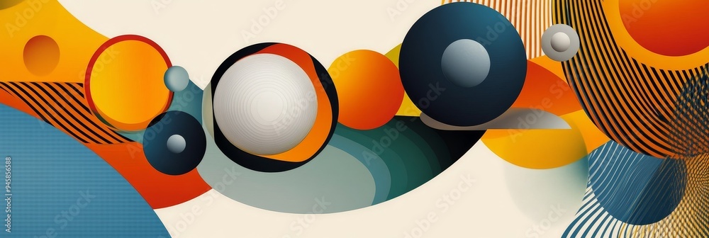 Poster a vibrant and modern abstract background featuring hand-drawn circles in a variety of colors and siz