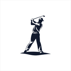 People golfing logo design illustration