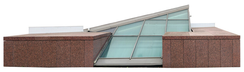 The window of the underground room is decorated with granite blocks from the outside  isolated