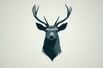 Minimalist Deer Head Illustration