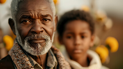 Elderly Teaching Grandchildren Knit Elderl