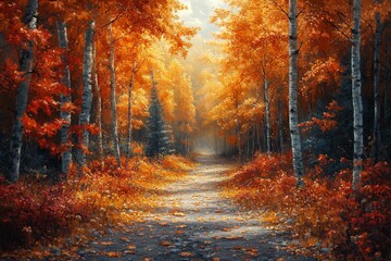 Obraz premium An autumn forest. Generative AI