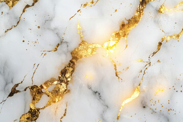 White Marble Gold Veins.