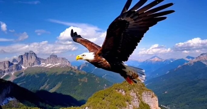 The American Bald Eagle in Flight