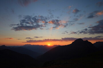 Sunset at Cirque de Gavarnie - most popular place in French Pyrenees