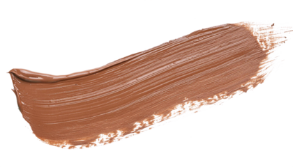 Single brown paint brush stroke set against a clear background, ideal for enhancing designs