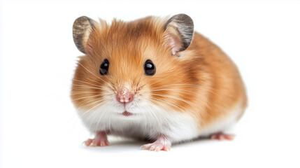 Funny hamster isolated on white.