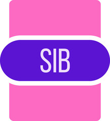 SIB File extension icon rounded and color fill