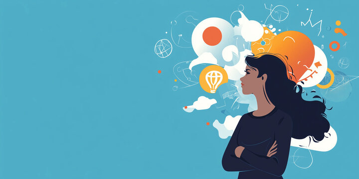 vector illustration of a woman taking the best decission