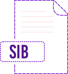 SIB File format icon dashed outline