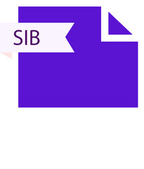 SIB File format minimal icon with black outline