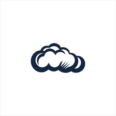 Line art design of a cloud typography