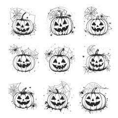Pumpkin Svg, Jack O Lantern SVG Vector silhouette bundle file