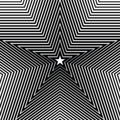 Black and white background. Stars geometric shape