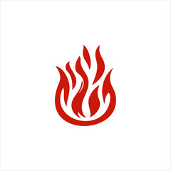 Fire Flame Logo design vector. Bonfire Silhouette Logotype icon