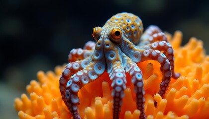 Vibrant marine life in the depths of the ocean