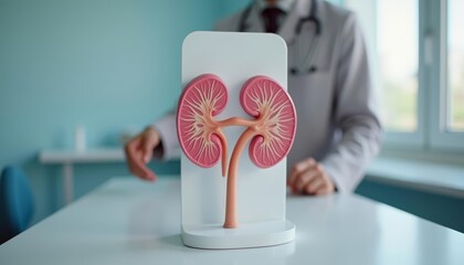 Medical professional explaining kidney anatomy