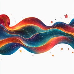 Abstract Wavy Design with Stars and Cosmic Pattern