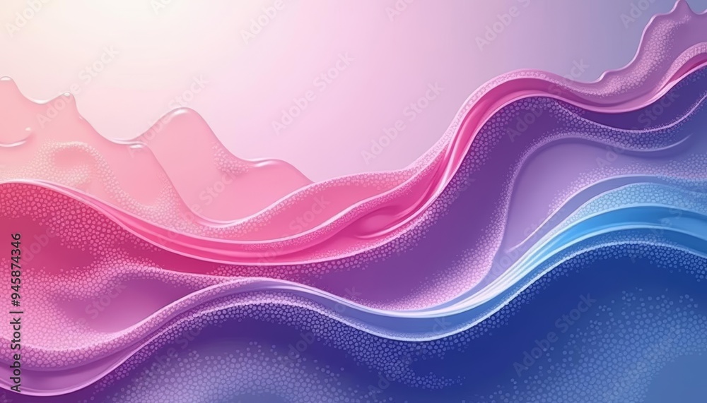 Poster Vibrant waves of color a digital art dreamscape